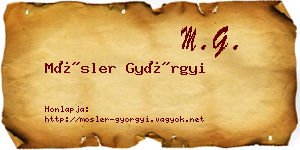 Mösler Györgyi névjegykártya